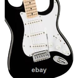 Fender Squier Affinity Series Stratocaster Electric Guitar, Black, Maple (NEW)