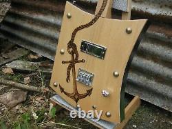 Four String Fretless Electric Slide Guitar The Anchor Hand Crafted Unique Case