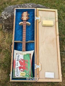 Four String Slide Blues Electric Cigar Box Guitar Cymru Am Byth! Wales Welsh