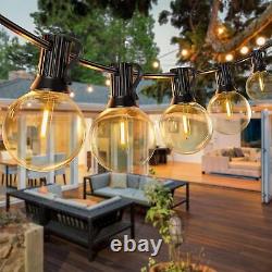 GLUROO Festoon Lights Outdoor 100FT, G40 LED String Lights Mains Powered with