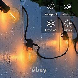 GLUROO Festoon Lights Outdoor 100FT, G40 LED String Lights Mains Powered with