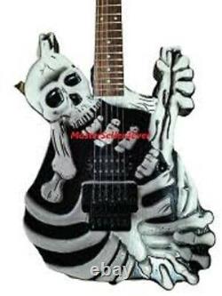 George Lynch's Guitar Black Skull Bones Carved Body Guitar Electric 6 String
