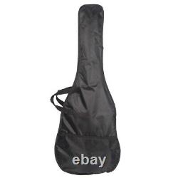 Glarry GST 6 String Electric Guitar With Bag Strap Cord Wrench Tool Full Set Black