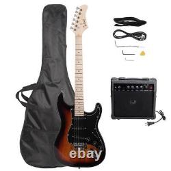 Glarry GST Electric Guitar 22 Fret 6-String with Amp Bag Strap Cable Sunset