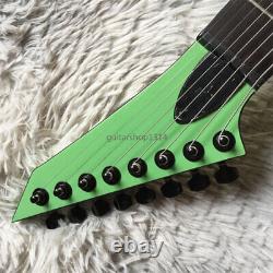 Green 8-string Electric Guitar Without Inlay Mahogany Body Free Ship