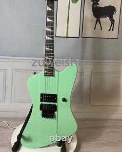 Green Solid Electric Guitar 6 String H Pickup Floyd Rose Bridge Black Parts