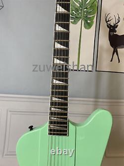Green Solid Electric Guitar 6 String H Pickup Floyd Rose Bridge Black Parts