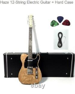 Haze 12-String Electric Guitar, SS, Ash Quilted Top+Soft Bag/Hard Case 100FNA 12SB