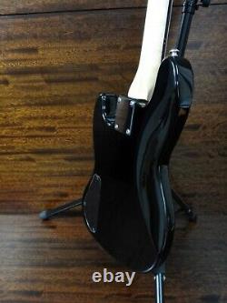 Haze 1/2 Size 4-String Electric Bass Guitar, Jet Black, S-S +Free Bag SBG-387BK