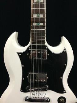 Haze 271WH Solid Body Electric Guitar, H-H, White +Free Gig Bag, Extra Strings