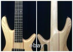 Haze 5-String Electric Bass Guitar, 4/4, B-337N, Pre-Amp, Natural Matt+Free Gig Bag