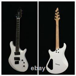Haze-6FF WHT Fanned-Fret, 6-String Electric Guitar, White+Free Bag, Extra Strings
