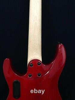 Haze 7Q Tiger Cherry Red Fanned-Fret 7-String Electric Guitar+Free Gig Big, Strap
