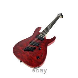 Haze 7-String Fanned Fret Built-in Preamp HAX Red Electric Guitar 7QFFTRD