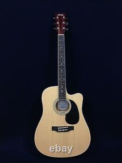 Haze F-631BCEQ/N Thin-Body Electric-Acoustic Guitar, Natural withFree Bag, Strings