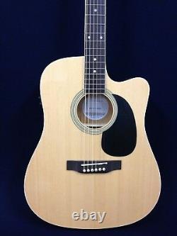 Haze F-631BCEQ/N Thin-Body Electric-Acoustic Guitar, Natural withFree Bag, Strings