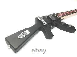 Haze Gun-Shaped Electric Guitar, Speckle Finish, LED Lights on Fretboard HDE500BK
