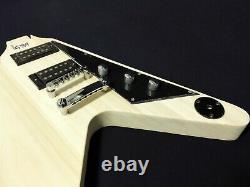 Haze HSFV 1909 Complete No-Soldering V Shape Body Electric Guitar DIY, HH Pickups
