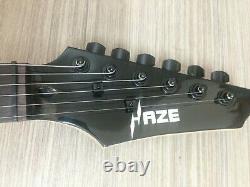 Haze HSLG4-DBK 6 String Translucent Black Electric Guitar with Accessories
