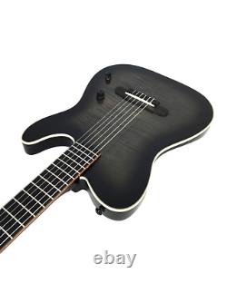 Haze MRC601EQBK Nylon String Piezo, Mahogany Body HTL Electric Guitar Black