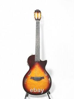 Haze MRC602FHCEQ Electric Nylon String Guitar, Semi-Hollow Body, Piezo Pickup+Bag