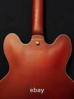 Haze SEG-1975WRDS Wine-Red Semi-Hollow Body, F Holes Electric Guitar + Free Bag