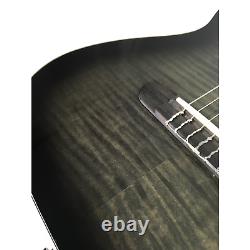 Haze Solid Mahogany Electric Nylon String Guitar, Piezo Pickup. MRC601EQBK