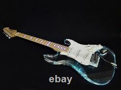 Haze Transparent Acrylic Electric Guitar withMulti-color LED Lights + Bag HSE-200P