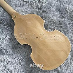Hollow Body Natural Color Electric Guitar Gold Part HH Pickup 6-String Fast Sale