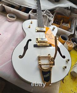 Hollow Body WHITE Electric Guitar Maple Maple Top Special Bridge Gold Hardware