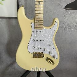 Hot Sale Cream ST Electric Guitar SSS Pickup Gold Hardware Solid Body 6 String