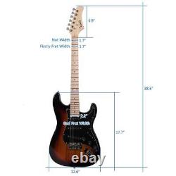 Hot Sale Glarry Full Size Electric Guitar 3-Pickup with 20W Amp Full Accessories