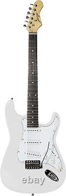 Johnny Brook Electric Guitar White Supplied with a Jack Lead High Gloss Finish