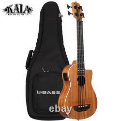 Kala U-BASS SCOUT Cutaway Mahogany Acoustic Electric Bass Ukulele with Padded Bag