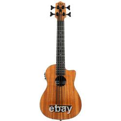 Kala U-BASS SCOUT Cutaway Mahogany Acoustic Electric Bass Ukulele with Padded Bag