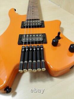 Kapok Headless Electric Guitar, H-H, Solid Body, Gloss Orange+Free Bag KAHL001/ORG