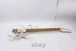 LED Light Electric guitar Crystal Guitar Body Maple Rosewood Vine Inlay Blue