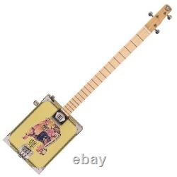 Lace Cigar Box Electric Guitar 3 String Deer Crossing