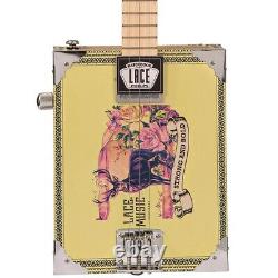 Lace Cigar Box Electric Guitar 3 String Deer Crossing