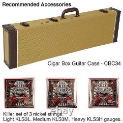 Lace Cigar Box Electric Guitar 3 String Deer Crossing