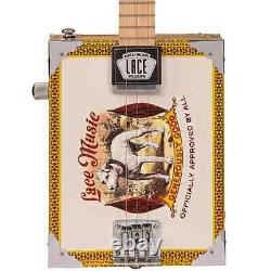 Lace Cigar Box Electric Guitar 3 String Pero Pup