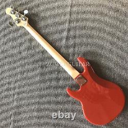 Ledux New Arrival Red Color 4-String Electric Bass Guitar Maple Neck H Pickups