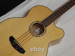 MICHAEL KELLY Firefly 4-string acoustic electric BASS guitar Natural with GIG BAG