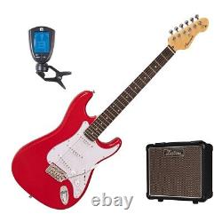 Mairants Electric Guitar Pack Gloss Red Kustom 10w Amp & Tuner Included