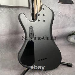 Matt Metallic Black Electric Guitar 2xP90 Pickup Black Hardware 4 Strings