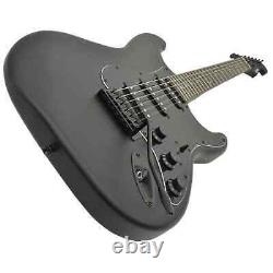Matte Black Stratocaster Electric Guitar Single Coil 22 Fret Classic
