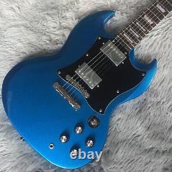 Metallic Blue Electric Guitar 6 Strings Mahogany Body&Neck Rosewood Fretboard
