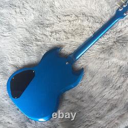 Metallic Blue Electric Guitar 6 Strings Mahogany Body&Neck Rosewood Fretboard