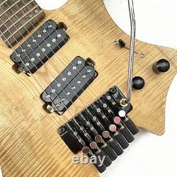 Musoo brand 7 strings fanned fret headless electric guitar