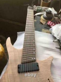 Musoo brand unfinished 8 strings fanned fret headless electric guitar